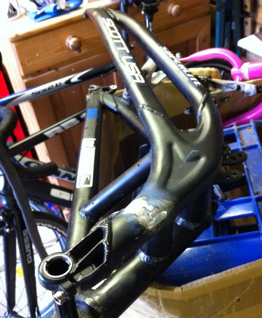 Bicycle swing arm aluminium welding repairs