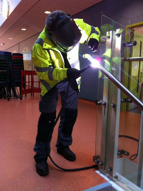 On site mobile stainless steel hand rail welding services London