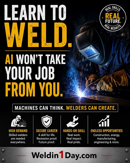 Learn to weld so AI cannot take your job from you